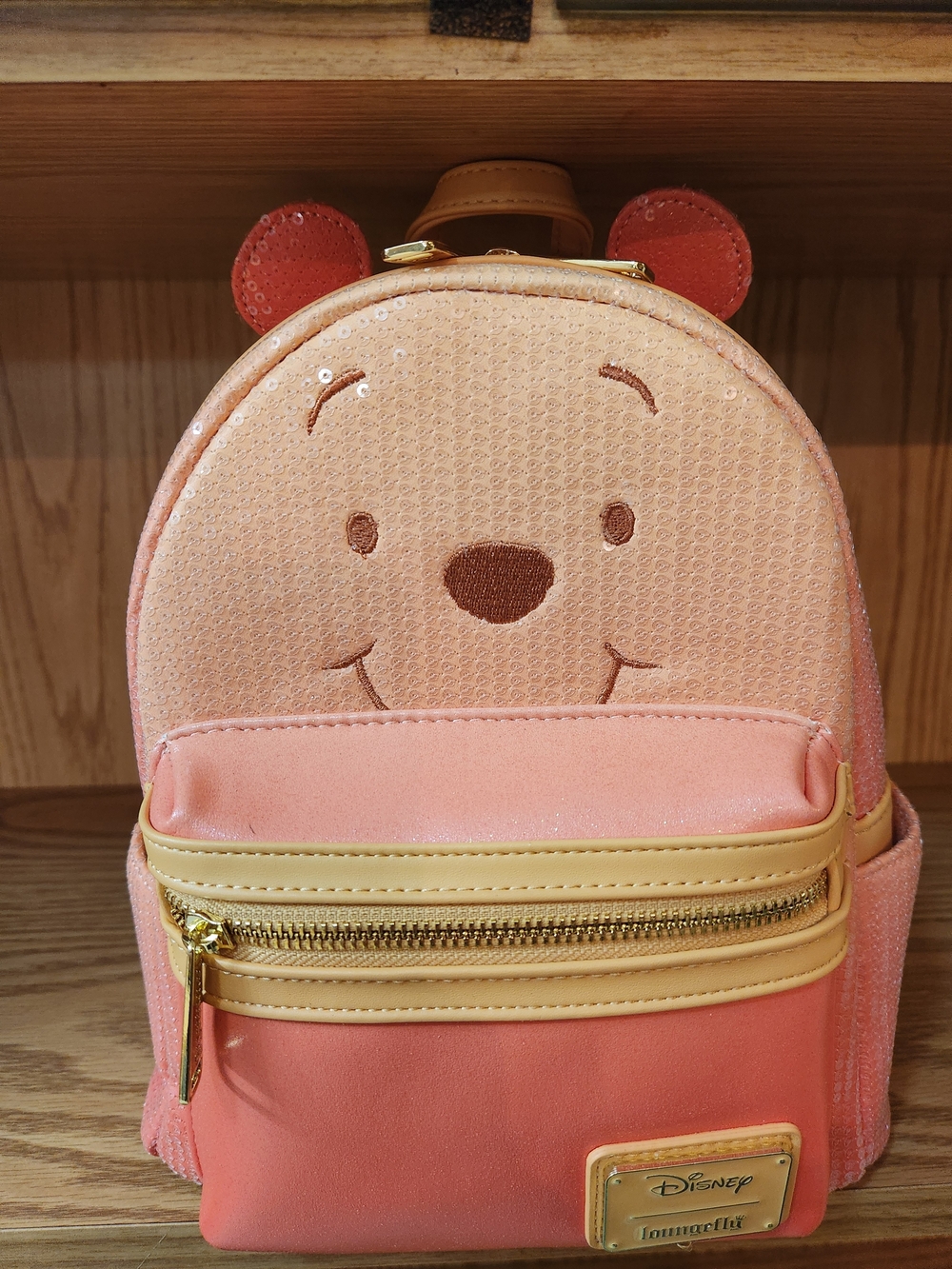 Disney Loungefly Hard Tad Winnie the Pooh Mini Backpack with Gold Hardware